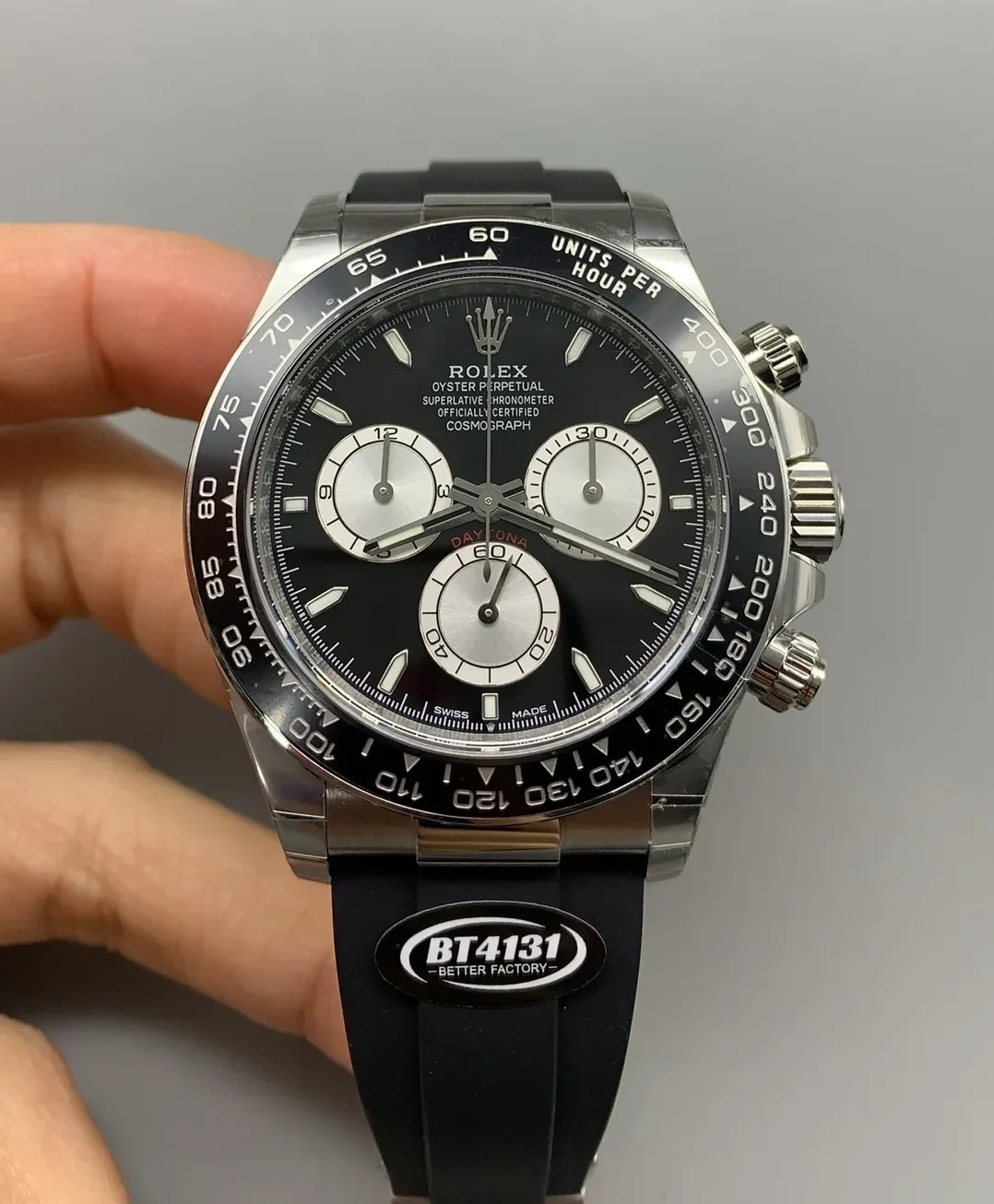 Rolex Daytona White Gold Oysterflex 126519LN Super Clone
