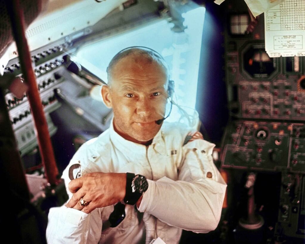 Buzz Adrin with Omega Speedmaster 