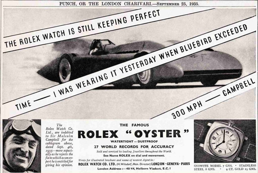 Sir Malcolm Campbell Setting the Land Speed Record with Rolex