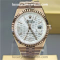 Rolex Super Clone Watches 1:1 Land-Dweller M127335-0001 White Dial Rose Gold 7135 Movement 40mm